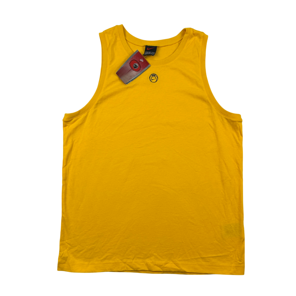 Vintage Nike Tank Boys XL Basketball Yellow Cotton Sleeveless Hoops Y2K 2000s